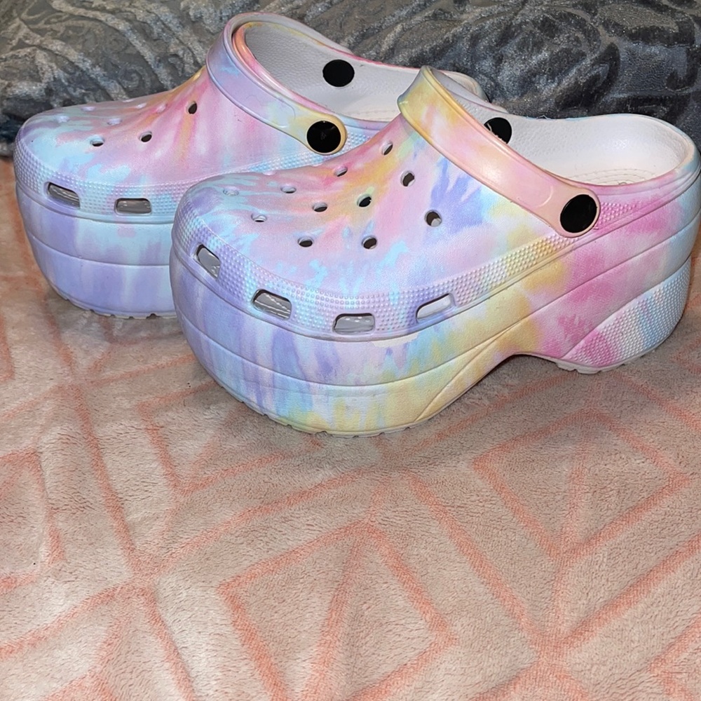 Pastel Tie Dye Platform Clog